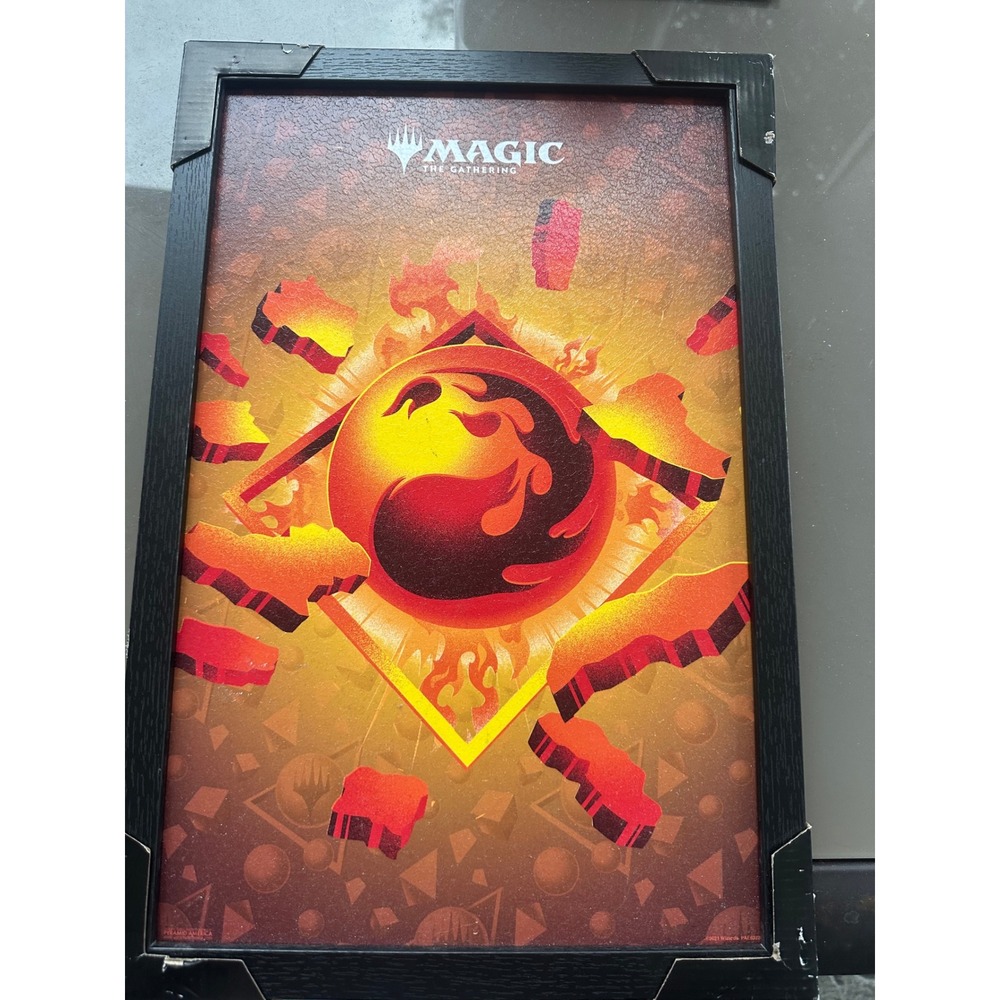 Magic The Gathering MTG Fire Theme Framed‎ Artwork Wall Art Decor